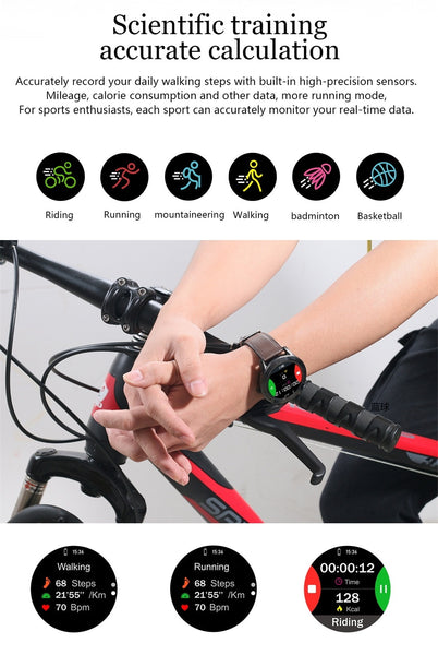 New IP68 Waterproof Full Touch Screen Sport Fitness Bracelet Smartwatch For iPhone Android