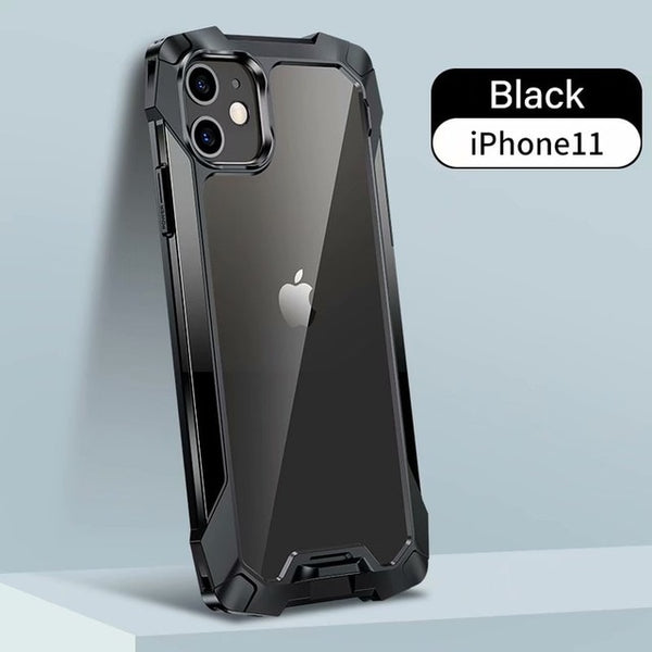 New Hybrid Metal Silicone Drop Resistance Protective Bumper Case For iPhone 11 12 Pro Max Series