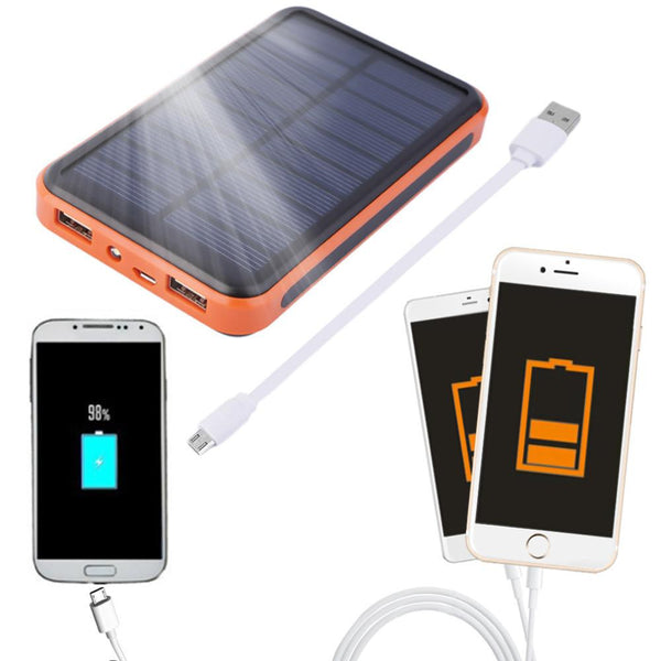 New 12000 mAh Waterproof Portable Solar Power Bank Dual USB Solar Charger