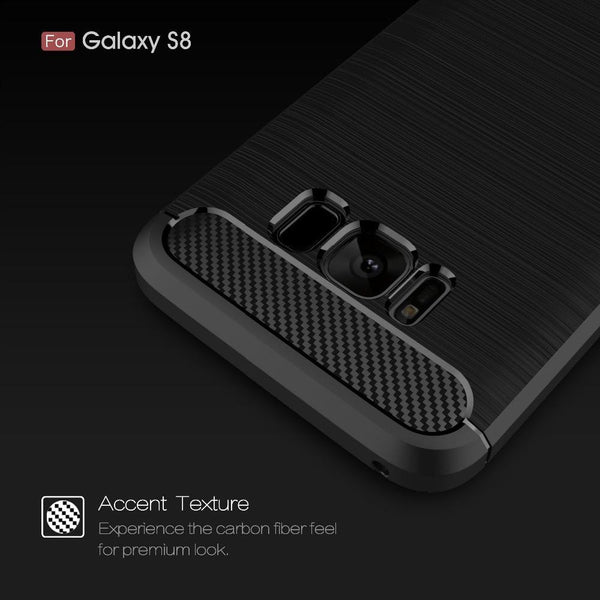 Environmental Carbon Fiber Soft TPU Anti-Skid Cover Phone Case for Samsung Galaxy S8 and S8 Plus