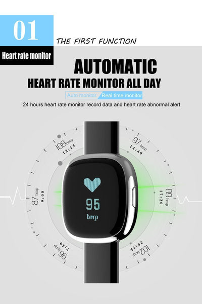 Classic Smart Band Blood Pressure Heart Rate Monitor Smart Bracelet with Pedometer Sleep Fitness Tracker for Android IOS Smartphone.
