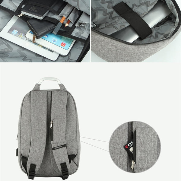 New Hard Shell Water-Repellent USB Charging Laptop Computer Outdoor Travel Backpack