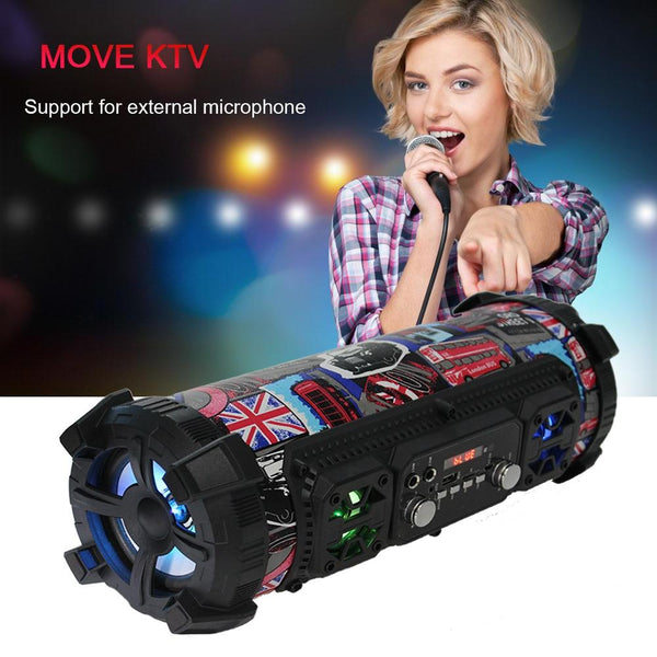 New HIFI Portable Bluetooth Speaker FM Radio 3D Sound Wireless Surround TV Sound Bar Subwoofer With Mic For IOS Android