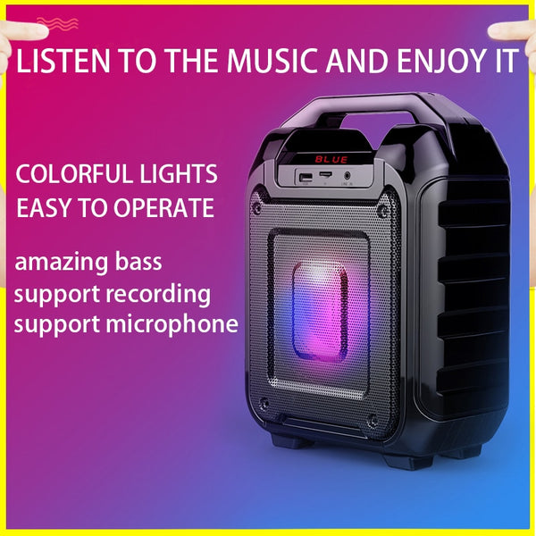 New Bluetooth Portable LED Light Wireless Outdoor Speaker Mini Subwoofer For iPhone Android