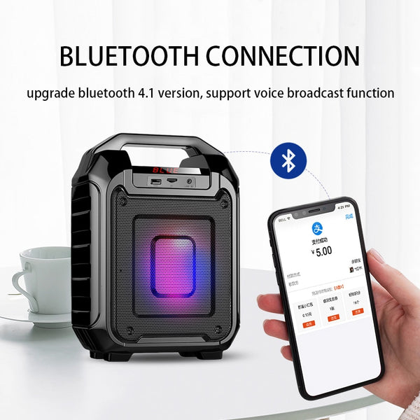 New Bluetooth Portable LED Light Wireless Outdoor Speaker Mini Subwoofer For iPhone Android