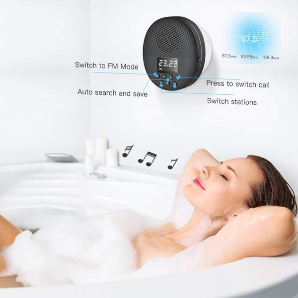 New Super Portable Water-Resistant Wireless Bluetooth Speaker With FM Radio Time Display