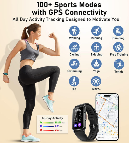 New IP68 Waterproof HD Multisport Fitness Tracker Bracelet Smart Watch For Android IOS