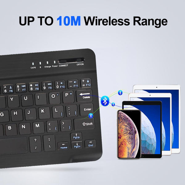 New Super Compact Silent Quiet Wireless Rechargeable Bluetooth Keyboard For PC iOS Androids Tablets