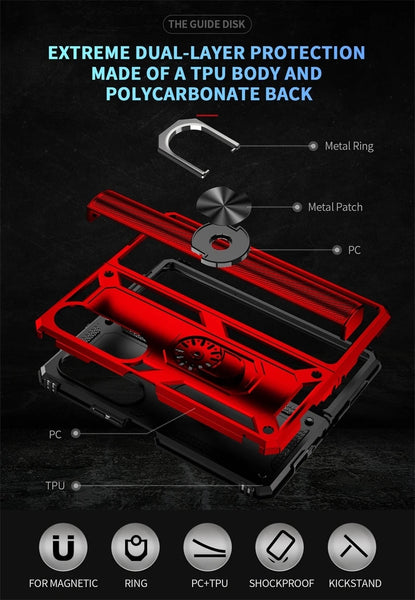 New Magnetic Armor Ring Holder Kickstand Case For Samsung Galaxy Z Fold 4 Series