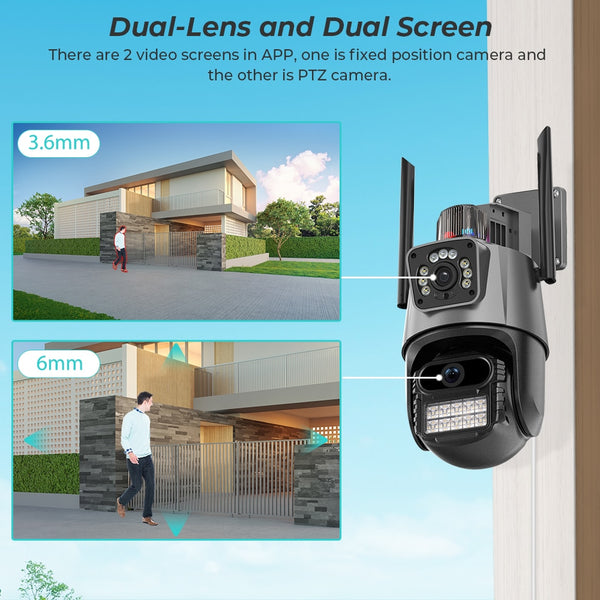 New 8MP Dual Lens Outdoor Security Video Surveillance Camera With Auto Tracking