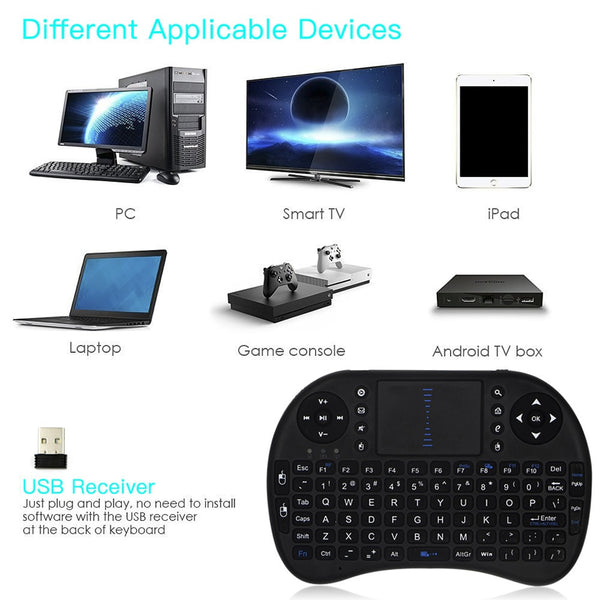 New Mini Wireless Portable Keyboard Remote With Backlight For PC Android TV iPad