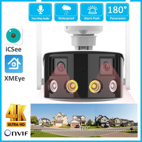 New 4MP Ultra Wide View Angle Outdoor Panoramic SecurityCamera With AI Human Detection