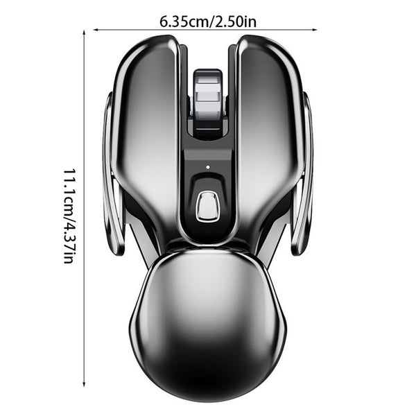 New 2.4GHz Metallic Ergonomic Silent Multipurpose Rechargeable Wireless Mouse For PC Mac Tablets