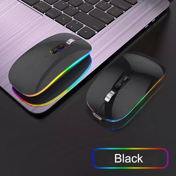 New Ultra Slim Rechargeable Dual Mode LED Gaming Mouse For PC Mac Tablets