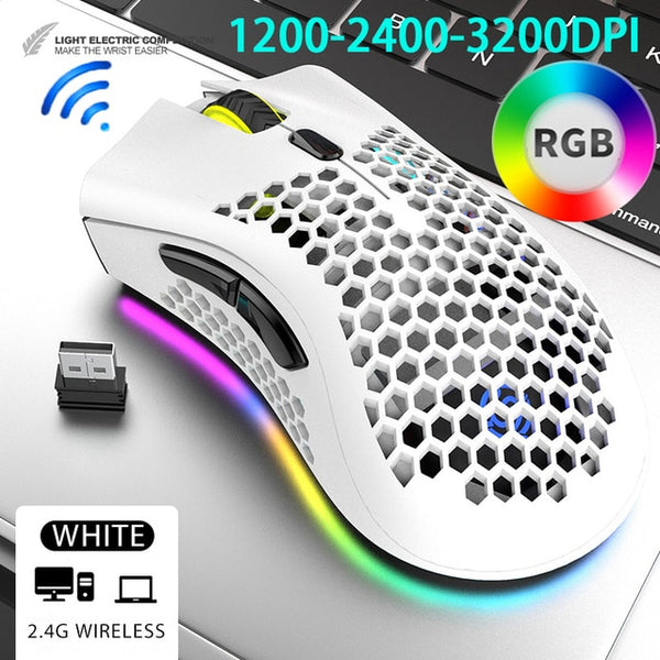 New 2.4G Honeycomb Style Rechargeable Wireless Gaming Mouse WIth Backlight For PC IOS Tablets