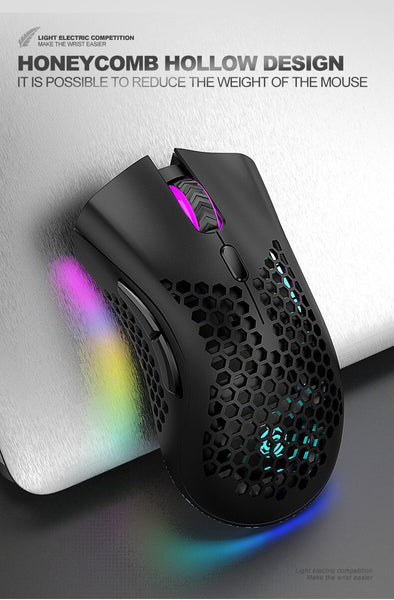 New 2.4G Honeycomb Style Rechargeable Wireless Gaming Mouse WIth Backlight For PC IOS Tablets