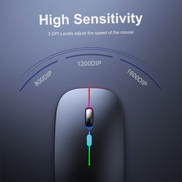 New Ergonomic Rechargeable Wireless Bluetooth LED Gaming Mouse With Dual Mode For PC Mac Tablet