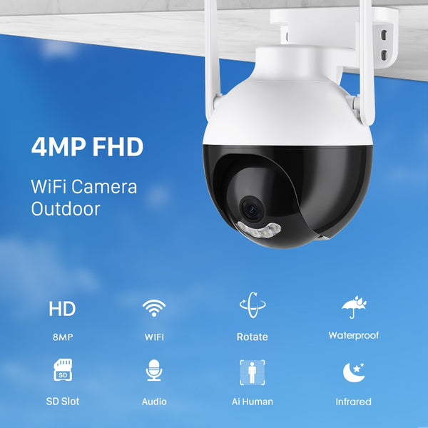 New 8MP Outdoor Surveillance Night Vision Security Camera With AI Human Detection