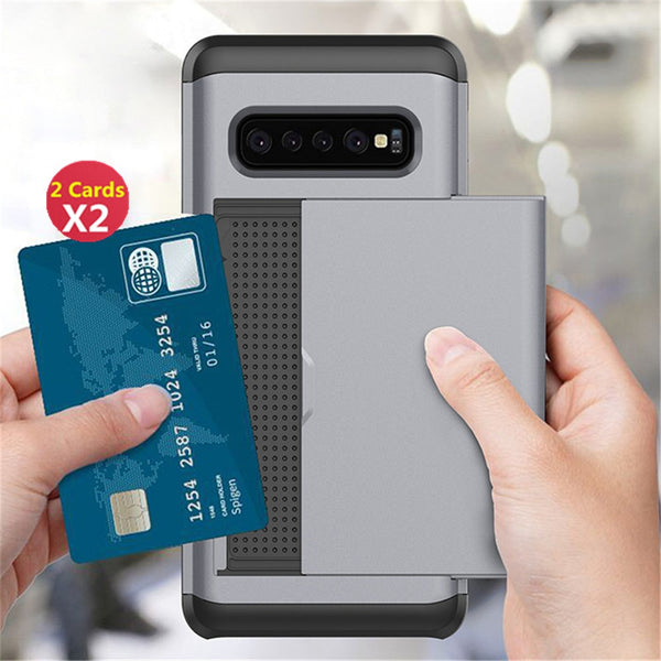 New Ultra Slim Protective Cover Case With Credit Card Slots For Samsung Galaxy S6 S7 S8 S9 S10 S20 S21 S22 Series