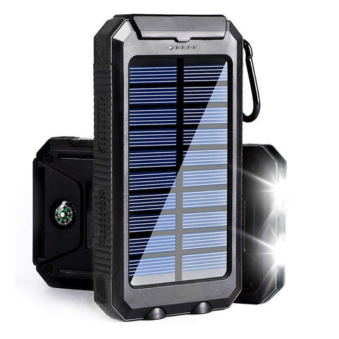New Universal Water-Resistant 20000mAh Solar Power Bank External Battery Charger With Compass LED Flashlight