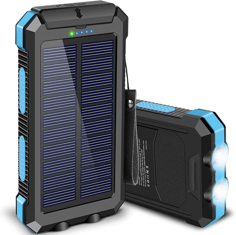New Large Capacity 30000mAh Outdoor Solar Power Bank External Charger With Flashlight Compass For Travel Camping