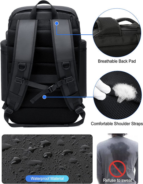 New Large Capacity Anti-Theft 17 Inch Laptop Bag Carry On Outdoor Travel Backpack With USB Port Shoe Pocket For Hiking Camping