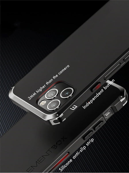 New Luxury Design Shockproof Aluminum Metal + PC Slim Bumper Cover Case iPhone 14 13 12 Series