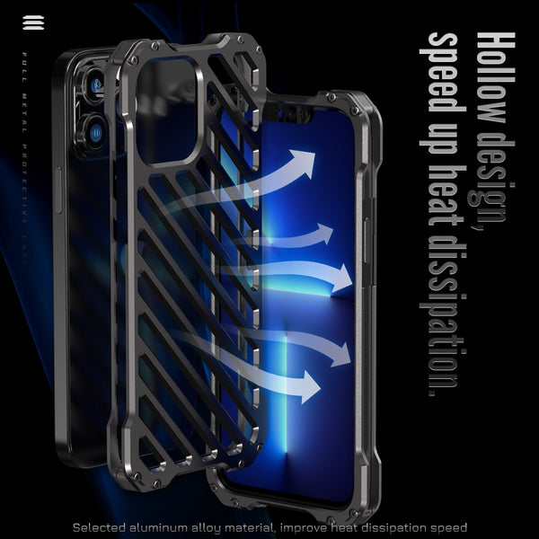 New 3D Metallic Armor Protective Frame Cover Case Bumper With Lens Cover For iPhone 15 14 13 Series