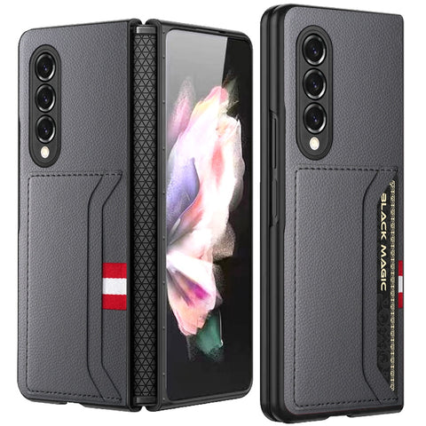New Leather Cover Credit Card Slot Pocket Case For Samsung Galaxy Z Fold 4 3 Series