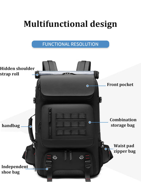New 17 Inch Large Capacity Mountaineer Water-Repellent Outdoor Travels Backpack W/ Shoe Compartment USB Port