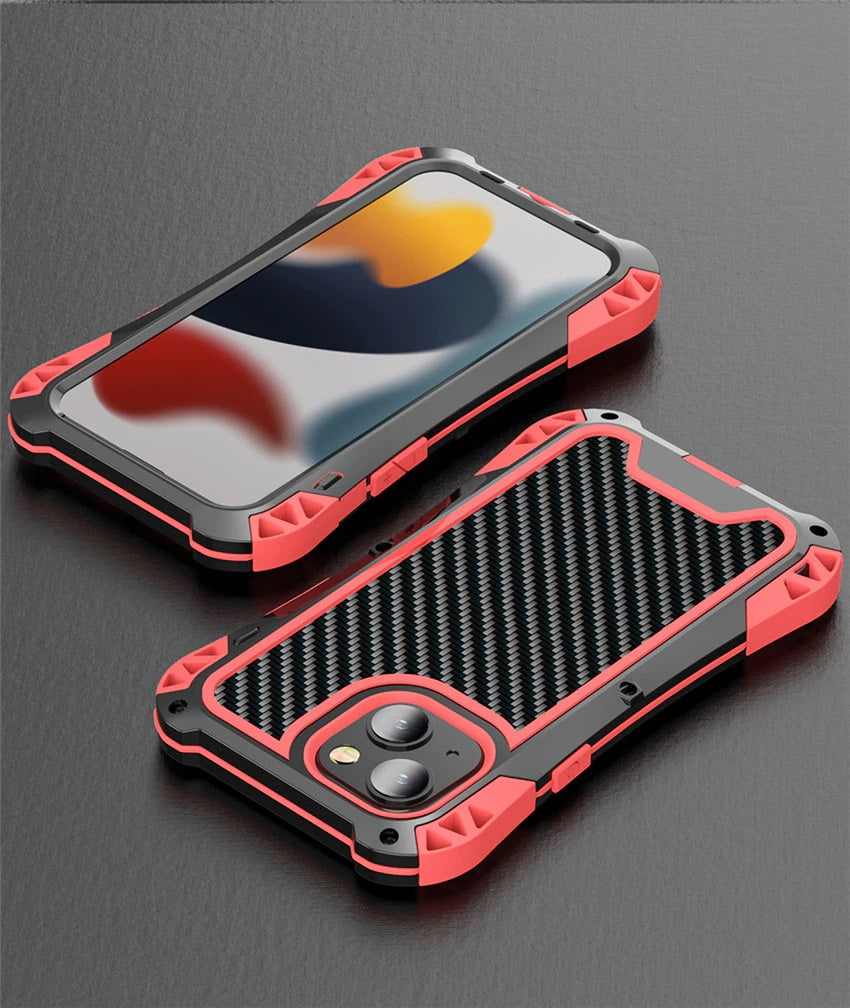 New Carbon Fiber Suited Outdoor Shockproof Alloy Case Cover for iPhone