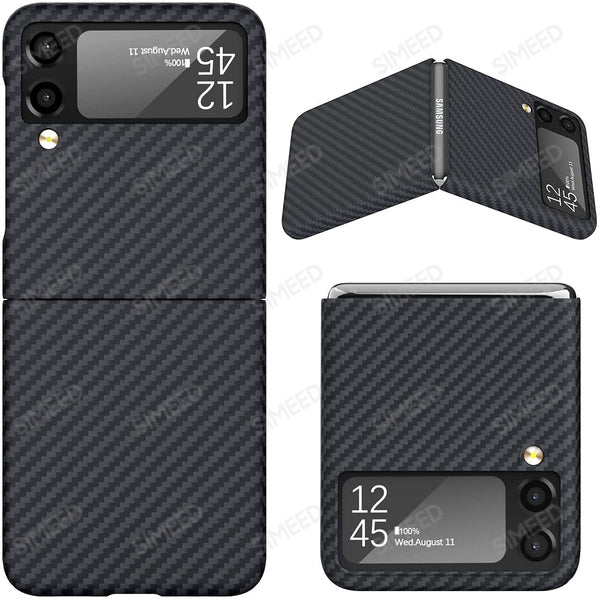 New Ultra Thin Carbon Fiber Bumper Cover Case For Samsung Galaxy Flip 4 3 Series