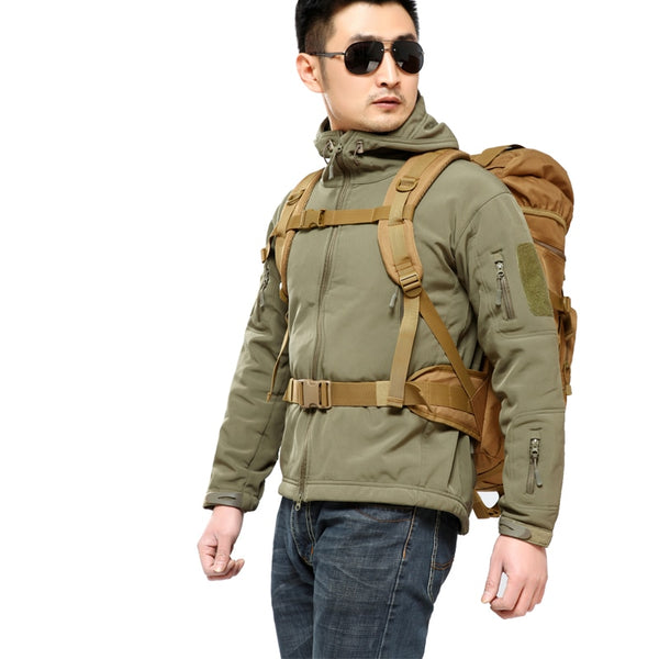 New Large Capacity Water Repellent Military-Styled Mountaineer Backpack For Hiking Camping Travel
