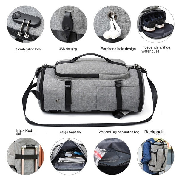 New Large Capacity Compact Gym Bag Antitheft Travel Laptop Backpack With USB Port