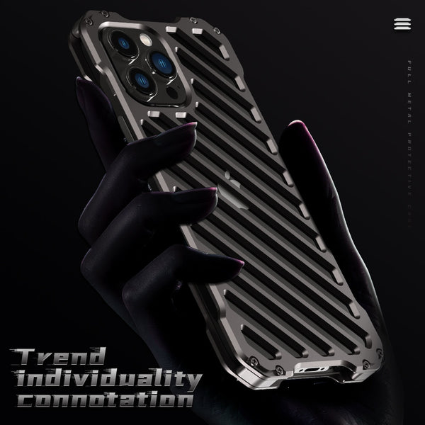 New 3D Metallic Armor Protective Frame Cover Case Bumper With Lens Cover For iPhone 14 13 12 Series