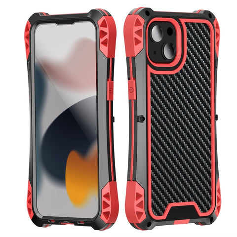 New Carbon Fiber Suited Outdoor Shockproof Alloy Case Cover for iPhone X XS XR 11 13 Pro Max Series.