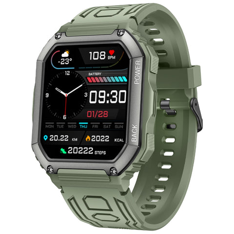 New Rugged Outdoors Sports Fitness Tracker Heavy Duty Smart Watch With Bluetooth Calling