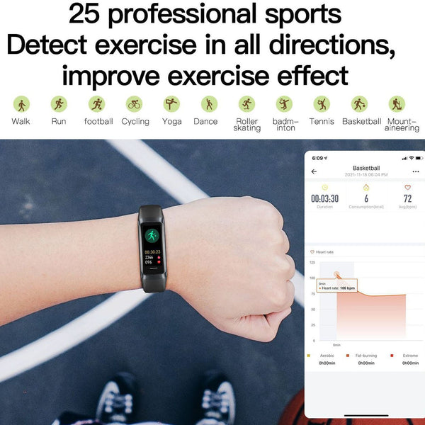 New Super Compact Sport Fitness Tracker Bracelet Women's Smart Watch For Android IOS