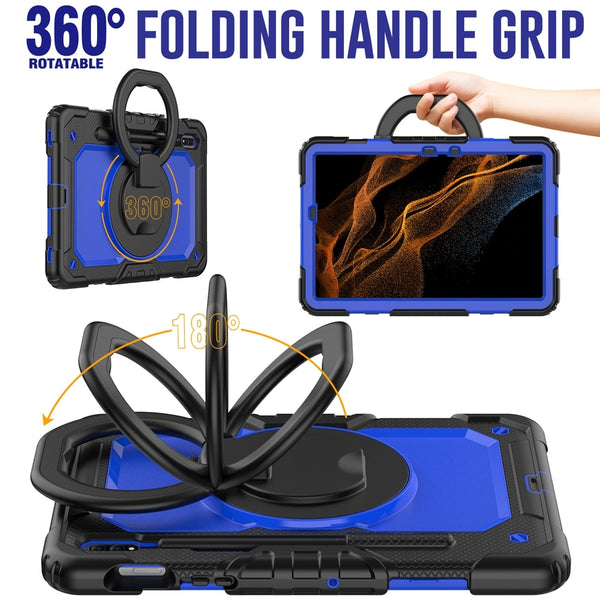 New Super Compact Flexible Case With Kickstand Shoulder Strap For Samsung Galaxy Tab S7 S8 Series