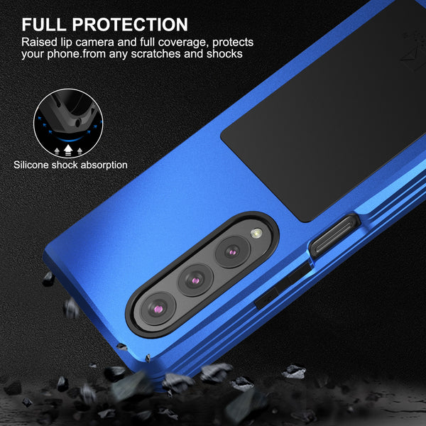 New Heavy Duty Protective Foldable Metal Detailed Case For Samsung Galaxy Z Fold 4 Series