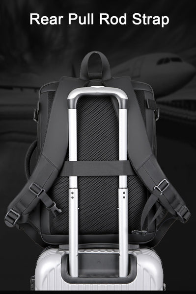 New Hard Shell Water-Resistant Business Travel Backpack Laptop Bag With Expandable Capacity