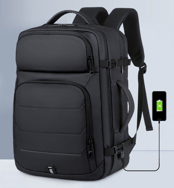 New 17 Inch Large Capacity Expandable Water-Resistant Notebook Laptop Bag Backpack With USB Port For Business & Travel