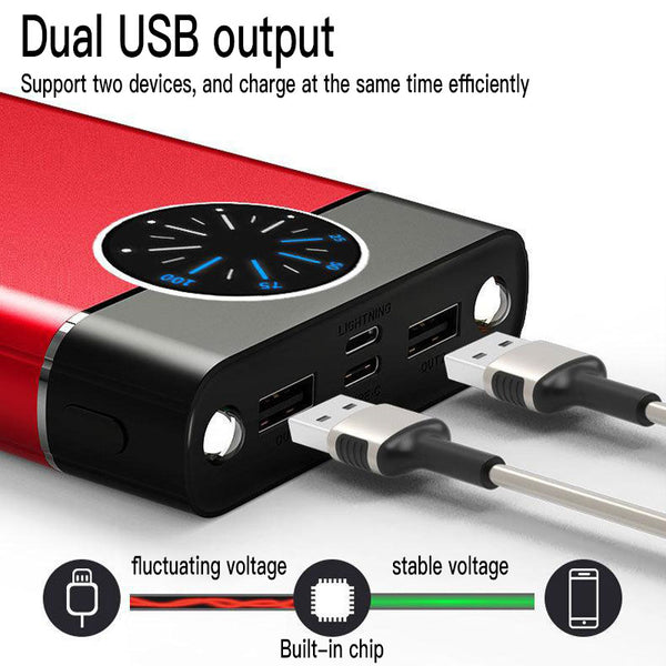 New Ultra Compact 80000mAh Power Bank External Battery Charger With Flashlight Compass For Travel Camping