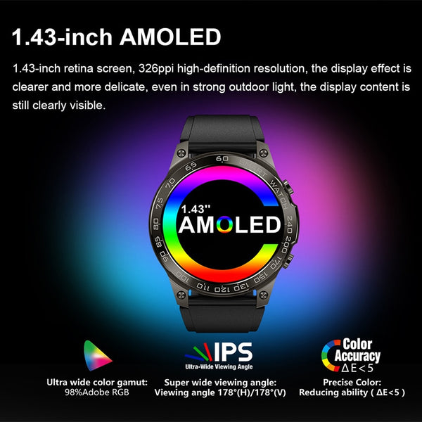 New IP68 Water-Resistant AMOLED Display Fitness Tracker Bluetooth Sports Smart Watch For Android IOS