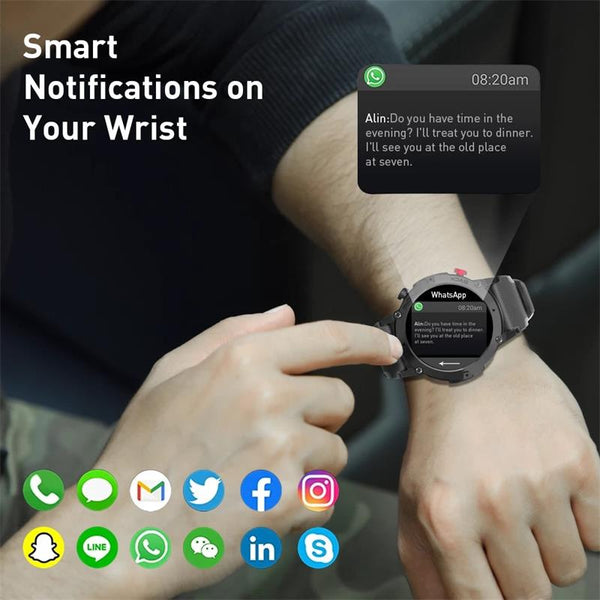 New Outdoor Sports Fitness Tracker Bluetooth Smart Watch With HD Full Touchscreen For Android IOS