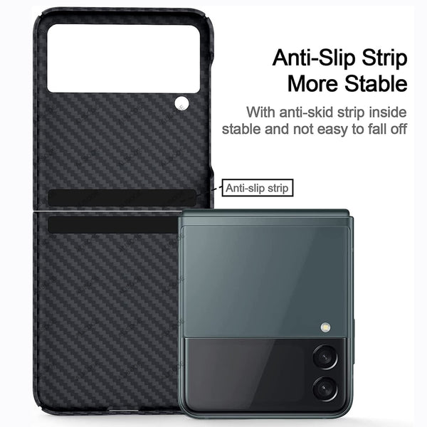New Ultra Thin Carbon Fiber Bumper Cover Case For Samsung Galaxy Flip 4 3 Series