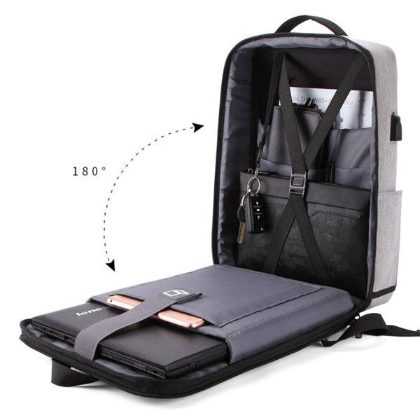 New Smart Lightweight Hard Shell Water Repellent Antitheft Backpack Laptop Bag With USB Port