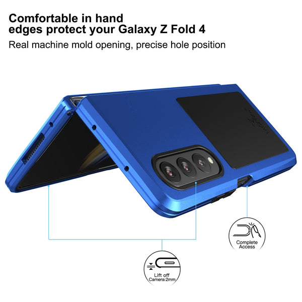 New Heavy Duty Protective Foldable Metal Detailed Case For Samsung Galaxy Z Fold 4 Series