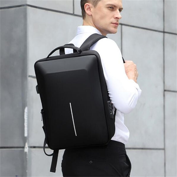 New Smart Lightweight Hard Shell Water Repellent Antitheft Backpack Laptop Bag With USB Port