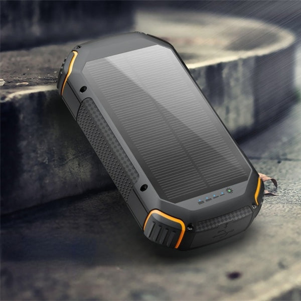 New 50000mAh Wireless Solar Portable Compact Fast Charger External Battery Power Bank With Flashlight For Travel Camping